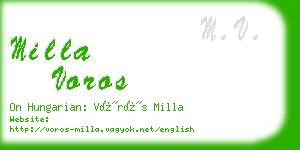 milla voros business card